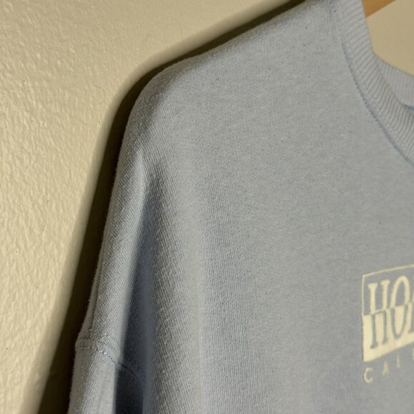 Hollister Womens Crop Sweater Medium Sky Blue‎ California Graphic Beach Boho - Picture 11 of 11